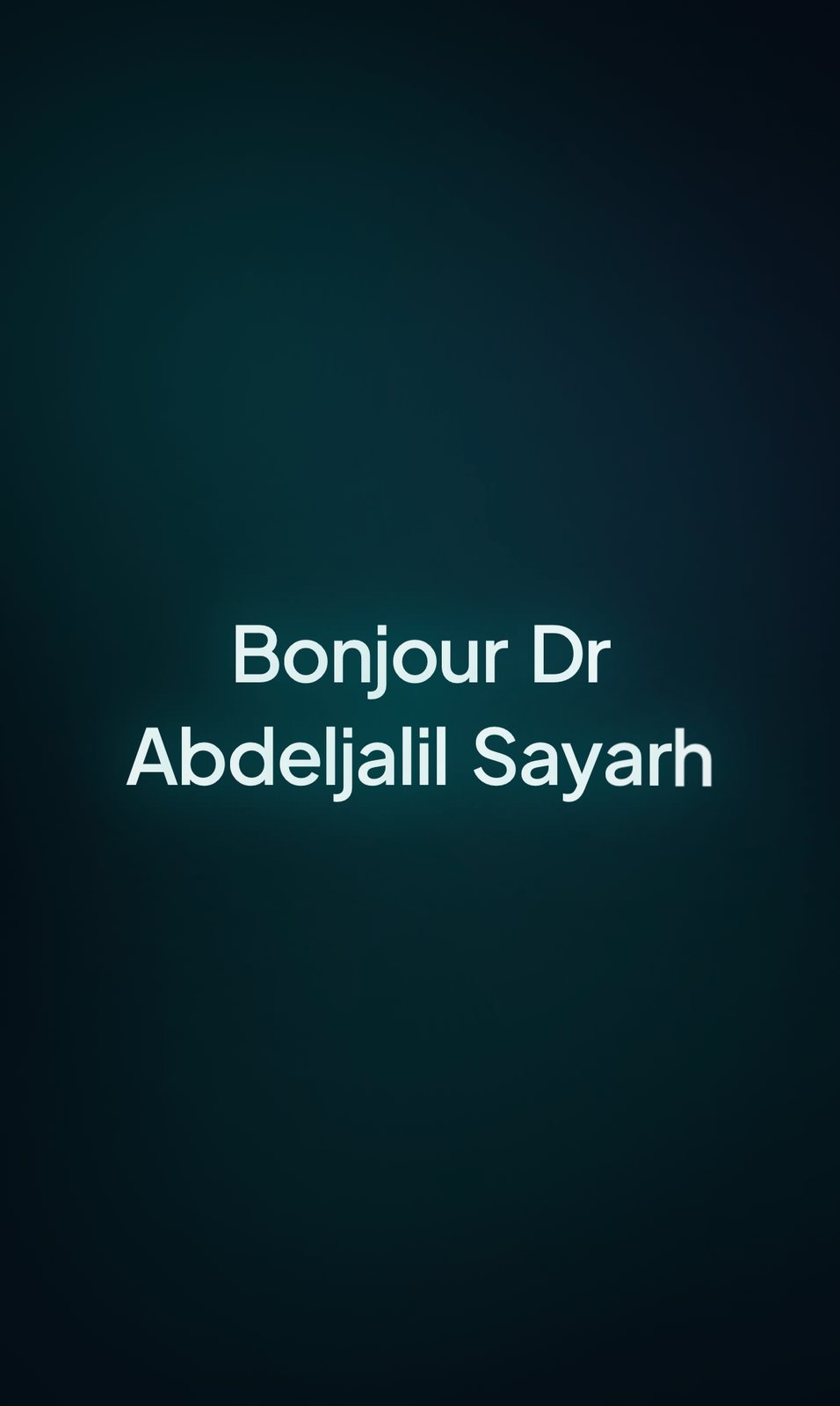 SituaTrack greeting: Bonjour Dr