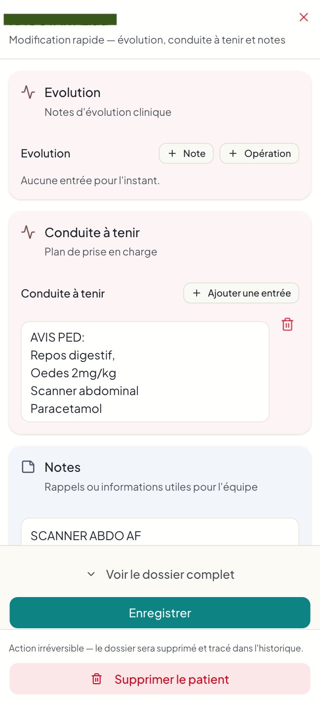 SituaTrack patient note on a phone
